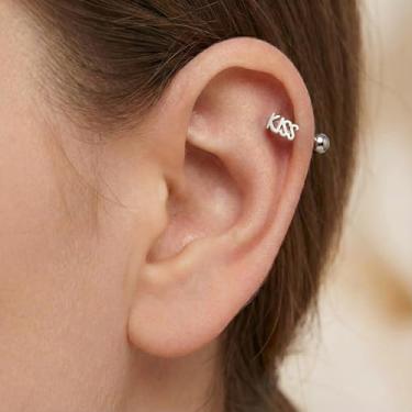 Imagem de Brincos de cartilagem 16G para mulheres, joia de orelha, hipoalergênico, brinco de aço cirúrgico para orelhas sensíveis, hélice, tragus, concha, 16g,6mm, Metal, Sem pedra preciosa