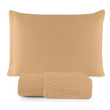 Imagem de Jogo de Lençol Solteiro Malha 100% Algodão c/ Elastico 02 Pçs - MALUCA