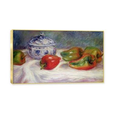 Imagem de NHLDZYH Moldura dourada. Vintage Fruta Ainda Natureza Tela Retro Frutas Motivo Estilo Country Decoração de Parede para Cozinha e Sala de Jantar. C56. 30 x 51 cm.