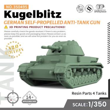 Imagem de MRY-SFW Kit de modelo militar SSMODEL SS350495 1/350 Kugelblitz alemão autopropelido, antitanque, 4 peças, kit de modelo UnaLFembled