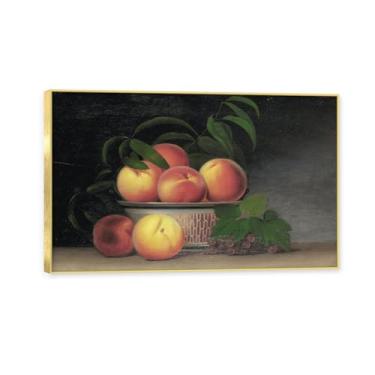Imagem de Moldura dourada. Arte vintage emoldurada de frutas mortas, pintura clássica de cozinha country, decoração de parede de casa de fazenda quente para sala de jantar e cozinha. C51. 30x48cm-11,8x18,8 pol.