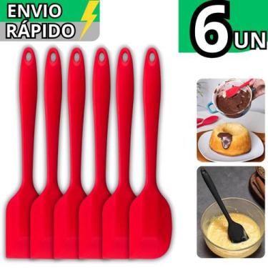 Imagem de Kit 6 Espátula De Silicone Pão Duro Antiaderente Decoração Bolo Culiná