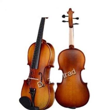 Imagem de D Z Strad Violino modelo 100 tamanho completo 4/4 com madeira maciça com estojo, arco e colofónia