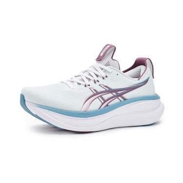 Imagem de ASICS Tênis de corrida feminino Gel-Nimbus 28, Azul ártico/roxo veludo, 6.5 Narrow