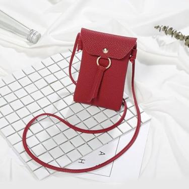 Imagem de Bolsa feminina pequena transversal para celular, mini bolsa transversal, Vermelho, Tendência