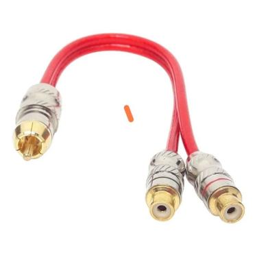 Imagem de Cabo Y 2 Rca Fêmea 1 Rca Macho 25 Cm Som Automotivo