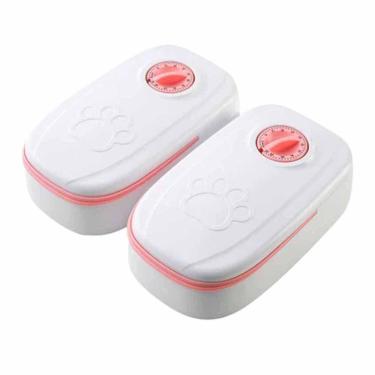 Imagem de Comedouro Alimentador Pet Com Temporizador Cachorro Gato Bichos Agua Raçao Alimentaçao Resistente