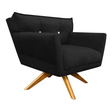 Imagem de Kit 01 Namoradeira E 02 Poltronas Anitta Suede Preto