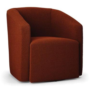 Imagem de Poltrona Stella Max Bouclê Terracota Base Giratória - D'rossi