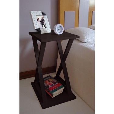Imagem de Mesa X Lateral de Apoio ou Mesa de Cabeceira Preto Laca