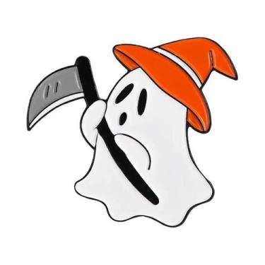 Imagem de Broche De Esmalte Gótico De Halloween Com Caveira, Aranha, Esqueleto E