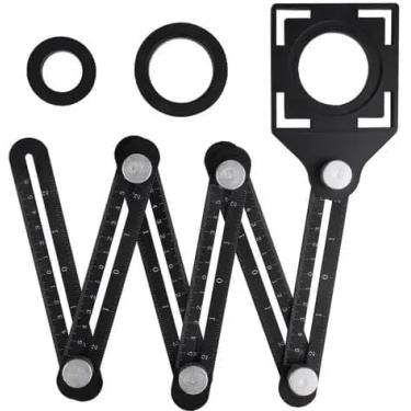 Imagem de Régua Universal Multiângulos em Liga de Alumínio Ajustável – Ferramenta Profissional para Medição Precisa em Madeira, Piso, Azulejo e Construção