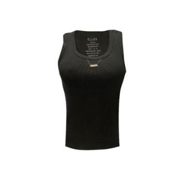 Imagem de Blusa Rib Feminina Ellus Metal Preta-Masculino