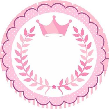 Imagem de Painel Tecido Sublimado Redondo Coroa Rosa Realeza C/Elastico - Fabrik