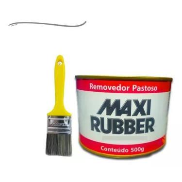 Imagem de Removedor De Tinta Pastoso Maxi Rubber 500g com pincel - maxi ruuber