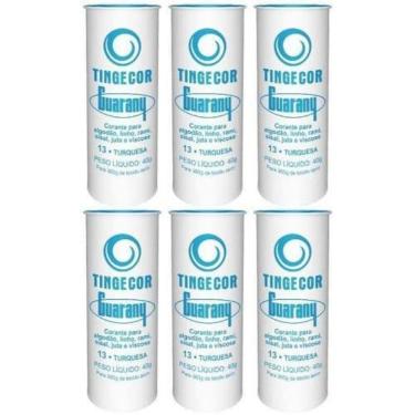 Imagem de Tinta Tecido Tingecor Guarany 40G  6 Unidades  Azul Turquesa