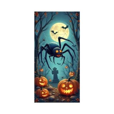 Imagem de Banner De Porta De Halloween 72x35 Polegadas Poliéster Fantasma Hospit