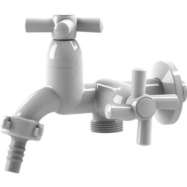 Imagem de Torneira Para Tanque De Parede E Máquina De Lavar, 1/2, Branca, 9132 Delta Ostenvonder
