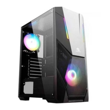 Imagem de Gabinete Gamer Fortrek Black Hawk, Mid Tower, RGB, ATX, Lateral Acrílico, Cooler Fan, Preto - 70570