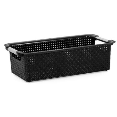 Imagem de Cesto Organizador Em Rattan Preto 03 - Niquelplast