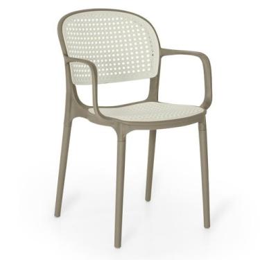 Imagem de Cadeira de Jantar Roma Prática com Braços para Sala e Cozinha - Branco