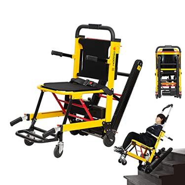 Imagem de Carrinho de escada dobrável portátil de liga de alumínio, carrinho de mão para cadeira de rodas, carga de 363 lb, pode subir e descer escadas, painel de operação inteligente