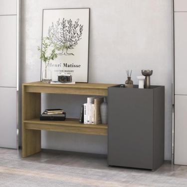 Imagem de Aparador para Sala de Estar 1 Porta com Vidro 137,1cm com 2520 Mel/Gra