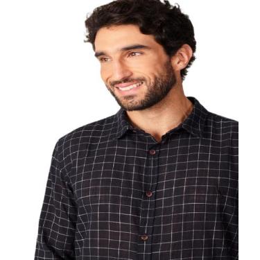 Imagem de Camisa Manga Longa Xadrez Camp Reserva, G, Preto