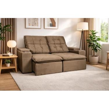 Imagem de Sofá Suíça 2 m com Molas Ensacadas e Porta Copos - Sofatec, Bege