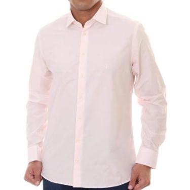 Imagem de Camisa Masculina Dudalina ML Slim Fit Tricoline Rosa Claro - 530103-Masculino