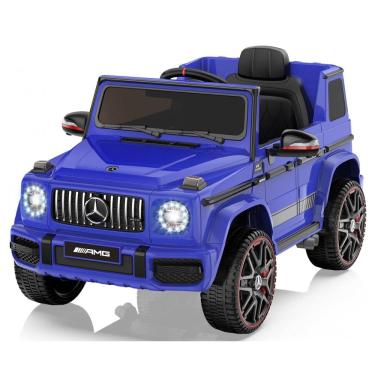 Imagem de Carro Elétrico Infantil a Bateria com Controle Remoto, Farol LED, Reprodutor de Música e Buzina, 12V, ANPABO Mercedes-Benz G63, Azul