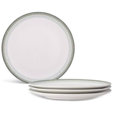 Imagem de Conjunto de Pratos para Jantar com 4 Peças, Formato Redondo e Material de Porcelana, Noritake G037-406D, Verde e Branco