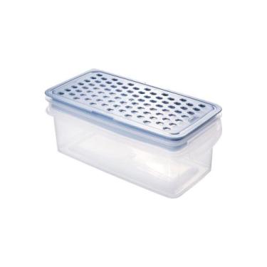 Imagem de Pote de Plastico Hermetico Com Ralador Trava Mais 875 ml Azul 15399 - 