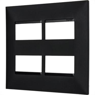 Imagem de Espelho Placa Pial Plus+ Preto 4X4 4Mod.Dist 618514Pt, Preto