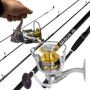 Imagem de Kit 15kg Pesqueiro Molinete Ragnar 5 Rolamentos + Vara 14lbs TAMANHO:M