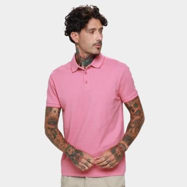 Imagem de Camisa Polo Ellus Lisa Casual Masculina, Rosa claro, G