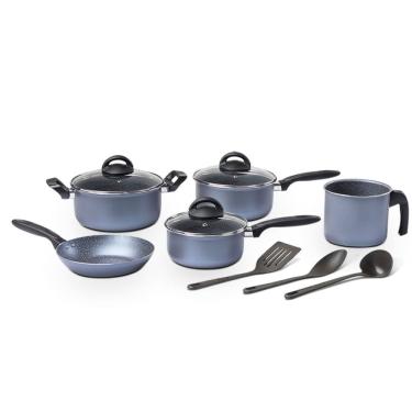 Imagem de Jogo de Panelas Brinox Antiaderente Ceramic Life 8 peças Suprema Jeans