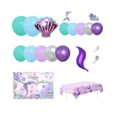 Imagem de Decoração De Festa De Aniversário Da Pequena Sereia Para Meninas, Supo