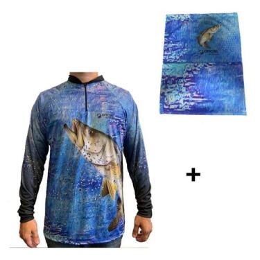 Imagem de Camisa de Pesca Proteção Solar UV Robalo + Bandana - Oficial da Pesca 