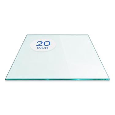 Imagem de Dulles Glass Tampo de mesa de vidro quadrado de 50,8 cm - temperado - superfície de vidro de 0,6 cm de espessura, polimento plano seguro, cantos facilitados, multiuso para mesa de jantar, pátio, mesa