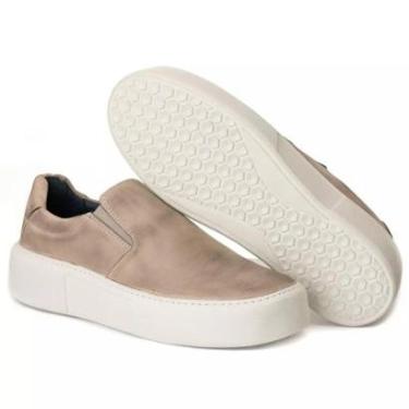 Imagem de Sapato Slip on Masculino Sola Alta Couro Legítimo Camurça-Masculino