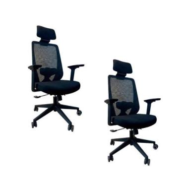 Imagem de Kit 2 Cadeiras De Escritório Oficial Comfort Max Nr17 - Oficial Websho