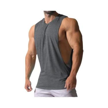 Imagem de Camiseta Sem Mangas Masculina De Verão Para Fitness, Respirável, Decot