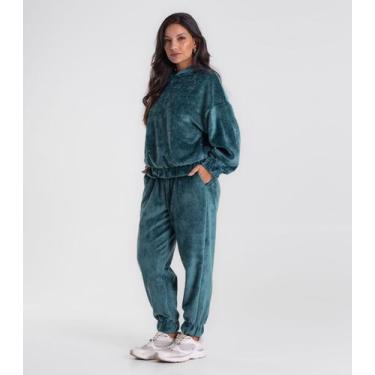 Imagem de Conjunto Blusão Com Calça Endless Plush Feminina Verde, P, Verde