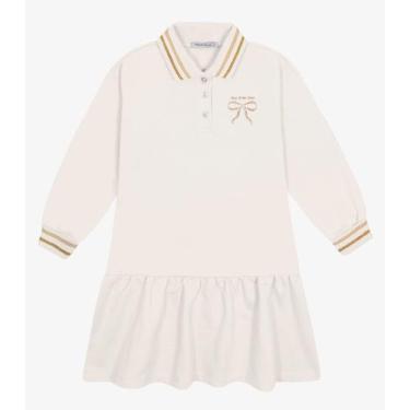 Imagem de Vestido Manga Longa Trick Nick Bege, 10, Bege