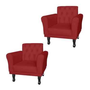 Imagem de Kit 2 Poltronas Decorativas Pés Luis VX Para Clínica Classic Corano Ve