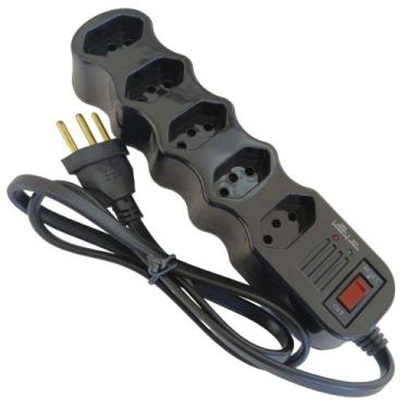 Imagem de Filtro de Linha com 5 Tomadas 127v 220v Bivolt com Indicador de Voltag