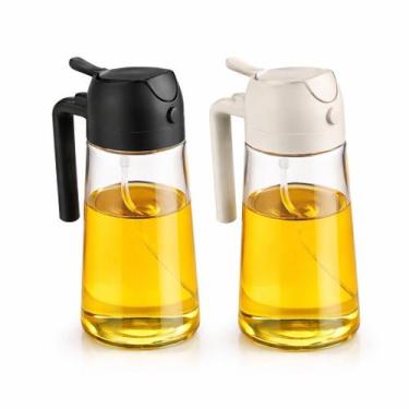Imagem de Kit Dispenser de Óleo Azeite 2 em 1 Pulverizador Cozinha Salada 450ml 