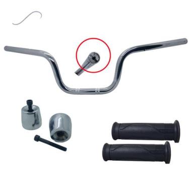 Imagem de Guidão Titan 160 C/ Peso PCX Cromado  e Manopla Cargo 160 - Cometa/Aro