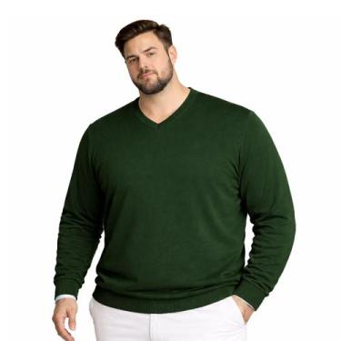 Imagem de Blusa Suéter Maculina em Tricot Frio Casaco Plus G4 G5 G6 Cor:PretoTam